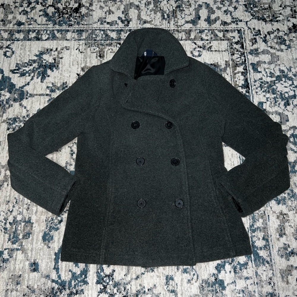 Lands' End Women's Wool Charcoal Peacoat